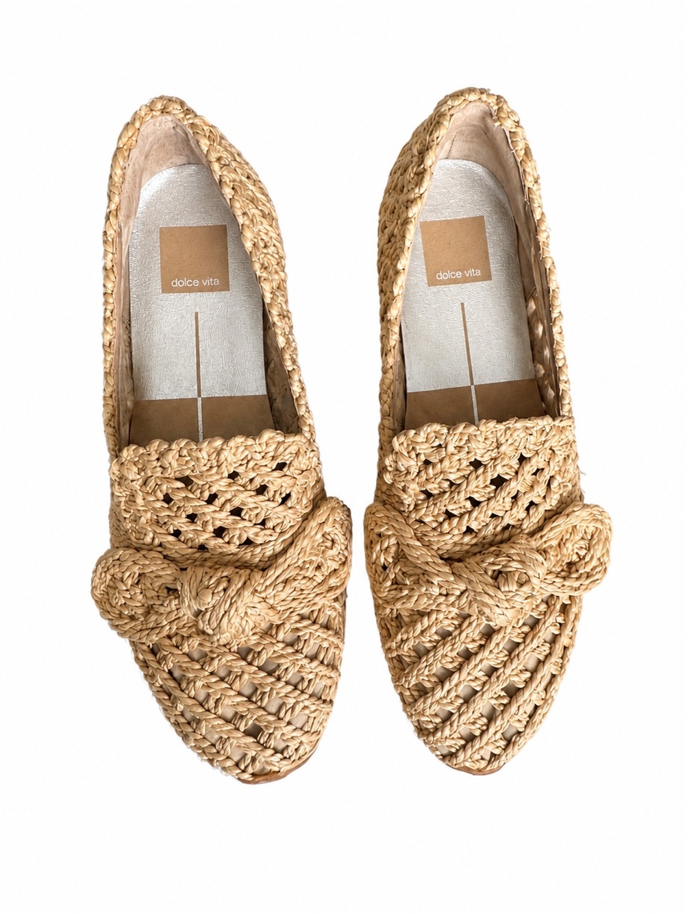 Dolce Vita Jaka Espadrille Wedge LT Natural Raffia Bow Shoes Size 8 BNWB - Picture 10 of 15